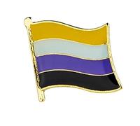 Lot de 10 épingles à drapeau arc-en-ciel LGBT : fierté, progrès, pan et bisexuel, Normale, Métal non précieux