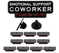 Lot de 10 épingles humoristiques en émail avec inscription « Please Do Not Pet Office » - Noir avec texte blanc et rouge - Accessoires de travail amusants - Pour sac à dos, manteau, revers et tenue