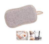 Lot de 10 éponges de cuisine réutilisables double face en microfibre, éponges à récurer pour la vaisselle, la vaisselle et les casseroles (beige)