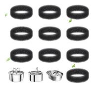 Lot de 10 éponges filtrantes rondes en mousse pour fontaine à boisson pour chat - Éponge filtrante de rechange pour fontaine à eau de 2,5 l, 2,2 l, 2,2 l, compatible avec pompe à eau SMA-800 (noir, 10