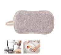 Lot de 10 éponges réutilisables en microfibre anti-rayures pour nettoyer la vaisselle, les casseroles, les poêles, multi-usages, robustes, anti-rayures (beige)