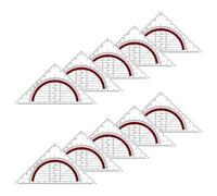 Lot de 10 équerres avec rapporteur de 180 degrés multifonction - Instrument de mesure d'angle carré pour rédaction règle d'ingénierie avec guide d'angle