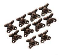 Lot de 10 équerres d'angle amovibles, combinaison amovible d'angle papillon en L, coin amovible robuste pour fixation de meubles en bois (rouge antique)