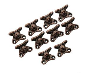 Lot de 10 équerres d'angle amovibles, combinaison amovible d'angle papillon en L, coin amovible robuste pour fixation de meubles en bois (rouge antique)