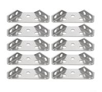 Lot de 10 équerres d'angle en acier inoxydable pour systèmes d'étagères et renforcement des joints en bois