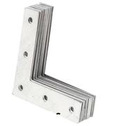 Lot de 10 équerres d'angle plates en forme de L - Support en métal massif pour raccords à angle droit à 90° - Idéal pour renforcer