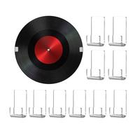 Lot de 10 étagères murales en acrylique pour disques - Support mural en acrylique transparent sans vis pour décoration d'intérieur