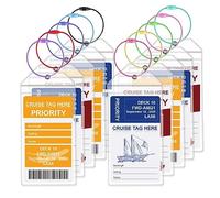 Lot de 10 étiquettes de bagage transparentes avec boucles pour bateaux de croisière