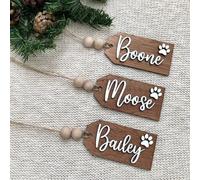 Lot de 10 étiquettes de bas de Noël personnalisées en bois