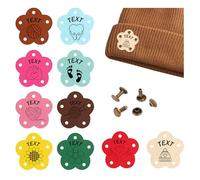 Lot de 10 étiquettes en cuir personnalisées à coudre - 5 formes avec 10 couleurs au choix et motifs variés - Idées de cadeau pour vêtements de bricolage, sacs, chapeaux et plus encore (style 1)