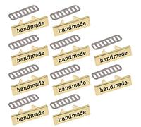 Lot de 10 étiquettes rectangulaires en métal faites à la main pour vêtements, jeans, chaussures, sacs, vêtements, étiquettes imprimées à la main