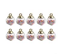 Lot de 10 étoiles colorées à paillettes de 1,6 cm pour décoration de Noël | Couleurs vives, argent à or, 10 pièces, farce de fête de bureau, cadeau d'échange