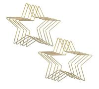 Lot de 10 étoiles en métal - Cadre en macramé - Anneaux en métal pour bricolage, artisanat, attrape-rêves, couronne, décoration de mariage