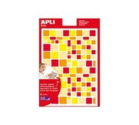 Lot de 10 Etui de 756 gommettes carrés, coloris assortis (6 feuilles / cdt)