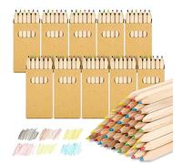 Lot de 10 étuis de crayons de couleur avec 6 crayons de couleur chacun, 60 mini crayons de couleur en bois multicolores, crayons de couleur pour le dessin, l'esquisse et la coloration des enfants