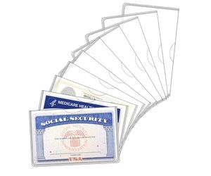 Lot de 10 étuis de protection en plastique rigide transparent pour cartes de réservoir, étui de protection pour cartes bancaires, permis de conduire 9,5 cm × 6 cm