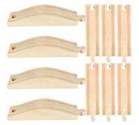 Lot de 10 extensions de voie de train en bois dur compatibles avec tous les principaux chemins de fer en bois