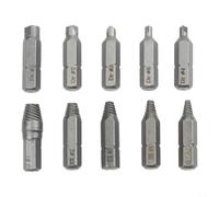 Lot de 10 extracteurs de vis cassées 4 mm Rouillé (6,35 mm)