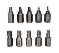 Lot de 10 extracteurs de vis endommagées - Extracteur de vis multi-cannelures - Extracteur de vis - Extracteur de boulons cassés - Extracteur de vis dénudées pour petites vis endommagées