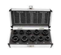 Lot de 10 extracteurs d'écrous endommagés de 9 à 19 mm