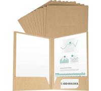 Lot de 10 Facile d'accès Chemise Cartonnée avec Rabat à Deux Pochettes A4 Papier Kraft Dossier de Rangement Dossier de Candidature Porte Document Organisateur pour Société Bureau Maison Scolaire