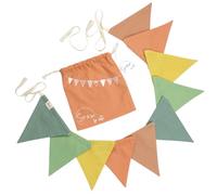 Lot de 10 fanions triangulaires en tissu pour décoration de chambre d'enfant - 100 % coton bio certifié GOTS - Parfait pour cadeau, fête prénatale, anniversaire et décoration de salle de jeux pour