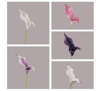 Lot de 10 fausses fleurs de lys calla pour centre de table, vase, décoration d'intérieur avec texture et forme détaillées (violet foncé)