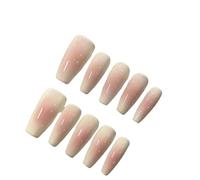 Lot de 10 faux ongles à presser faits à la main - Couverture complète - Faux ongles dégradés pour femmes et filles (style 4/M)