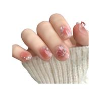 Lot de 10 faux ongles à presser faits à la main - Couverture complète - Faux ongles dégradés pour femmes et filles (style 5/S)
