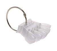 Lot de 10 faux ongles en forme de couronne naturelle transparente avec anneau pour décoration de vernis à ongles