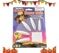 Lot de 10 faux ongles gothiques à couverture complète - Forme longue - Réutilisable - Décoration gothique pour vampire, jeu de rôle, spectacle sur scène, Halloween, fête