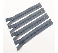 Lot de 10 fermetures éclair en nylon fermées # 3 - 7,5 à 60 cm - Convient pour les vêtements - Fermeture éclair pour couture - 20 couleurs pour réparation (gris, 10 cm)