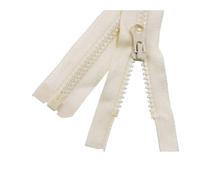 Lot de 10 fermetures éclair en résine 5#, 40 cm, 50 cm, 60 cm, 80 cm, à extrémité ouverte unique, pour manteau, doudoune, bricolage, couture, vêtements, accessoires,A-Blanc-10Pcs,60 cm