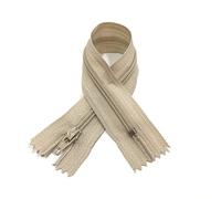 Lot de 10 Fermetures Éclair Fermées en Nylon n.3, Nombreuses Tailles et Couleurs, Fermeture Éclair Curseur Métal, Fermeture Éclair à Coudre, Couture et Artisanat, (10 x 60 cm, beige 307)