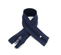 Lot de 10 Fermetures Éclair Fermées en Nylon n.3, Nombreuses Tailles et Couleurs, Fermeture Éclair Curseur Métal, Fermeture Éclair à Coudre, Couture et Artisanat, (10 x 50 cm, bleu marine, 330)