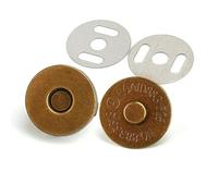 Lot de 10 fermoirs magnétiques 14-18 mm pour sacs à main, portefeuilles, pochettes et accessoires de loisirs créatifs - Bronze - 14 mm