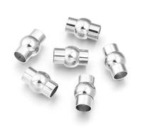 Lot de 10 fermoirs magnétiques puissants à bille pour cordons en cuir, idéaux pour la création de bijoux et bracelets.