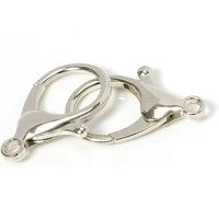 Lot de 10 fermoirs mousquetons de 35 mm pour la fabrication de bijoux, porte-clés, crochets, accessoires, fournitures, rhodium