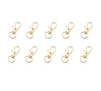 Lot de 10 fermoirs mousquetons en métal pour porte-clés, bijoux, colliers, bracelets, chaînes, mousquetons, 31 mm/34 mm/36 mm/37 mm, fermoirs en métal