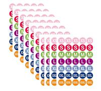 Lot de 10 feuilles/350 autocollants ronds colorés de 2,5 cm pour vêtements, t-shirts, pantalons, jupes, chaussures (XS, S, M, L, XL, XXL, XXXL)