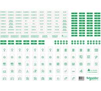Lot de 10 feuilles A4 de symboles autocollants RESI9 plastique transparent - SCHNEIDER ELECTRIC - R9H13228