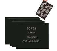 Lot de 10 feuilles aimantées en caoutchouc souple A4 de 29,7 x 20,8 cm pour le rangement de matrices de découpe en métal, outils de scrapbooking, loisirs créatifs, tapis de placement flexibles 0,3 mm