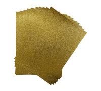Lot de 10 feuilles cartonnées pailletées dorées A4 230 g/m²