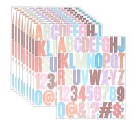 Lot de 10 feuilles d'autocollants en forme de lettres de l'alphabet de 5 cm - Résistants aux intempéries - Pour scrapbooking, cartes de vœux, boîte aux lettres et décoration DIY (bohème)