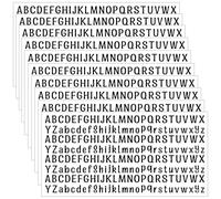 Lot de 10 feuilles d'autocollants en petites lettres - 13 mm - Noirs - Résistants aux intempéries (alphabet 2080) - Autocollants (noir)