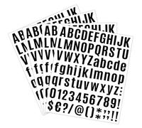 Lot de 10 feuilles d'autocollants en vinyle avec lettres et chiffres autocollants pour boîte aux lettres, lettres de l'alphabet et chiffres pour l'extérieur Noir