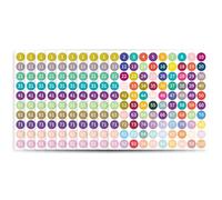 Lot de 10 feuilles d'autocollants multicolores de 1 à 100 chiffres consécutifs pour bureau, salle de classe, décoration d'intérieur