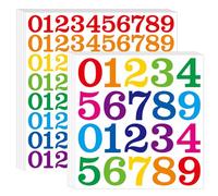 Lot de 10 feuilles d'autocollants numérotés - Autocollants en vinyle multicolores - 2,5 cm et 5,1 cm - Imperméables - Pour bricolage, scrapbooking, travaux manuels et étiquettes