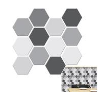 Lot de 10 feuilles d'autocollants pour mur de cuisine, carrelage mural - Colle 3D - Bol hexagonal et carreaux à broder pour cuisine - 30,5 x 30,5 cm