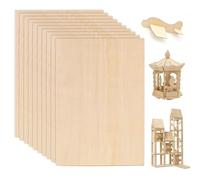 Lot de 10 feuilles de bois de tilleul 200 x 100 x 1,5 mm fines pour loisirs créatifs, modélisme, bricolage
